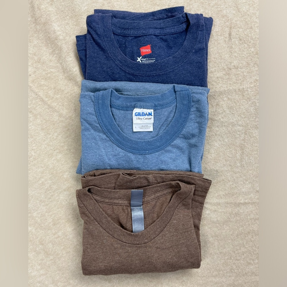3 heavyweight shirts, two tees, one ringer tee, Size:Large